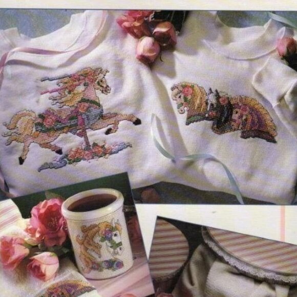 Leisure Arts Leaflet 2366 Carousel Magic Cross Stitch Chart - Picture 4 of 5